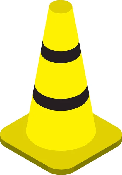 Traffic Cone Illustration Isometric Style Isolated Background — Stock Vector
