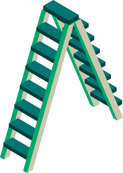 Construcción Escalada Escalera Ilustración Estilo Isométrico Aislado Sobre Fondo — Vector de stock