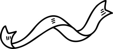 Arkaplanda parti illüstrasyonu için el çizimi kurdelesi izole edildi