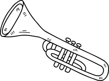 Hand Drawn trumpet illustration isolated on background