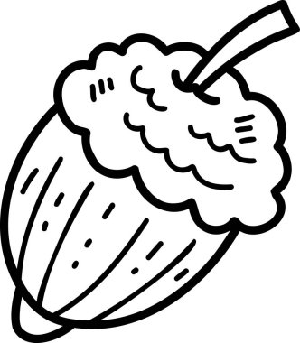 El yapımı palamut çizimi arka planda izole edilmiş