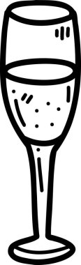 Hand Drawn wine glass illustration isolated on background