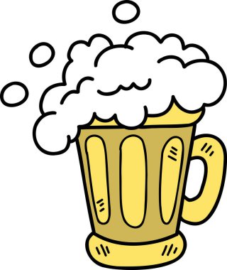 El çizimi bira bardağı çizimi arka planda izole