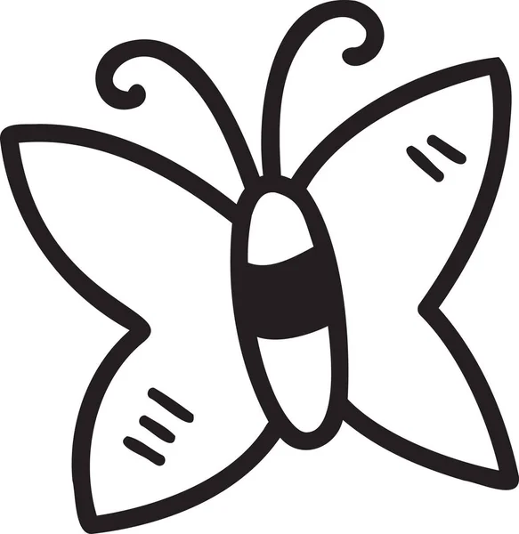 Ręcznie Rysowane Ilustracja Motyl Izolowane Tle — Wektor stockowy