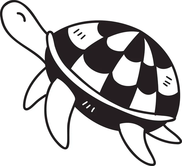 Ručně Kreslené Želva Ilustrace Izolované Pozadí — Stockový vektor