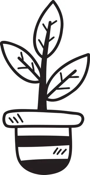背景に描かれた手描きの木の苗木イラスト — ストックベクタ