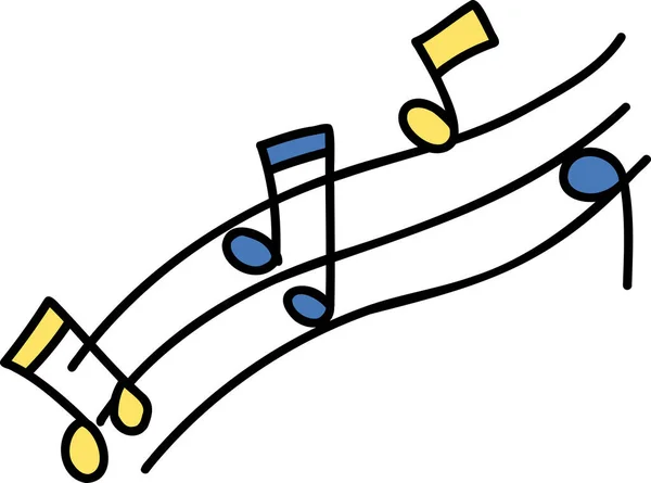 Ilustración Notas Musicales Dibujadas Mano Aisladas Sobre Fondo — Vector de stock