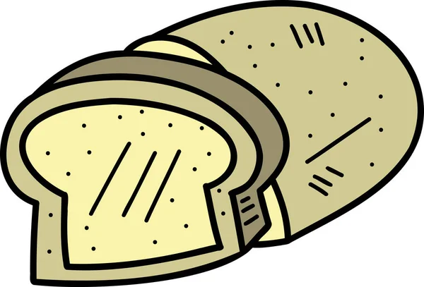 Ręcznie Rysowany Bochenek Chleba Ilustracja Izolowane Tle — Wektor stockowy