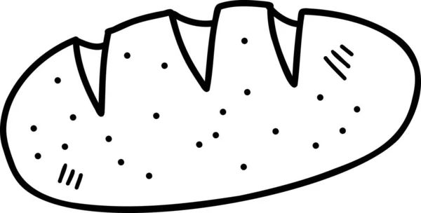 背景に描かれたパンのイラストの手描きローフ — ストックベクタ