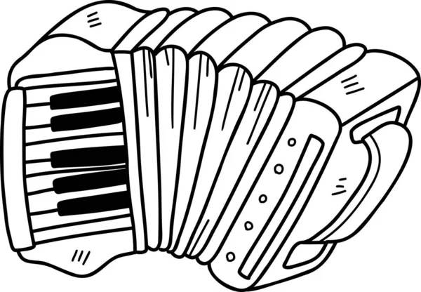 Handgezeichnete Ziehharmonika Illustration Isoliert Auf Hintergrund — Stockvektor