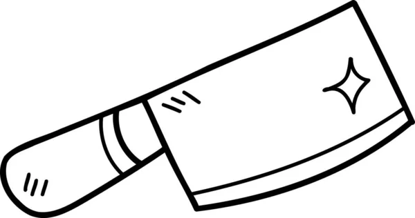 Ilustración Cuchillo Cortar Dibujado Mano Aislado Sobre Fondo — Vector de stock