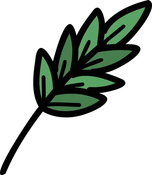 背景に描かれた手描きの葉の枝イラスト — ストックベクタ