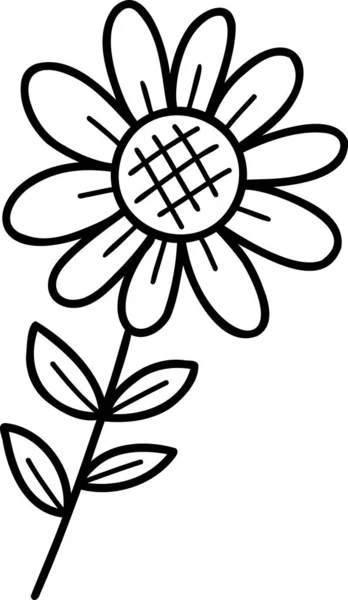 Hand Drawn Sunflower Illustration Isolated Background — Stock Vector