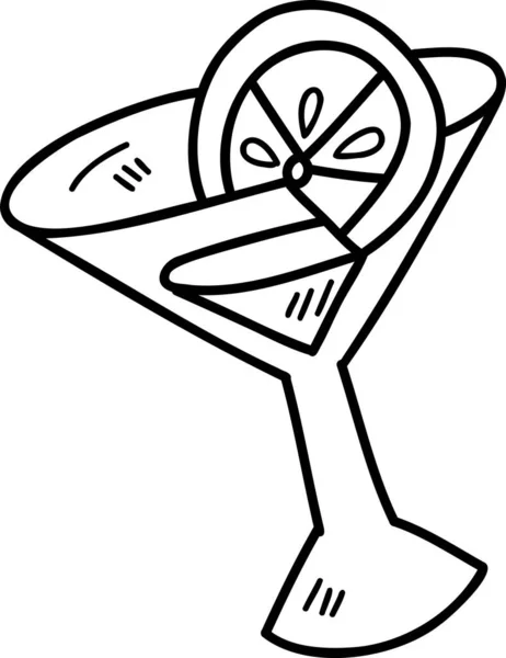 Рука Намальована Склянка Соку Ілюстрація Лимона Ізольована Фоні — стоковий вектор