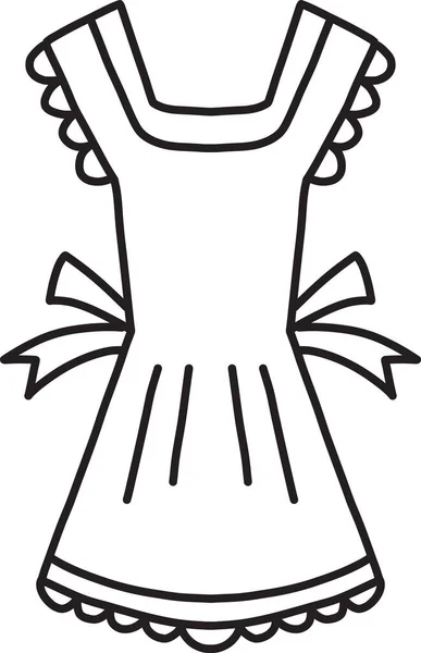Рука Мальований Покоївка Фартух Ізольовано Фоні — стоковий вектор