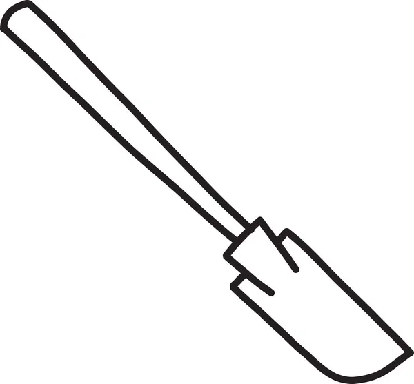 Hand Ritade Bakverk Spatel Illustration Isolerad Bakgrunden — Stock vektor