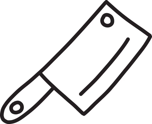 Hand Ritad Matlagning Kniv Illustration Isolerad Bakgrunden — Stock vektor
