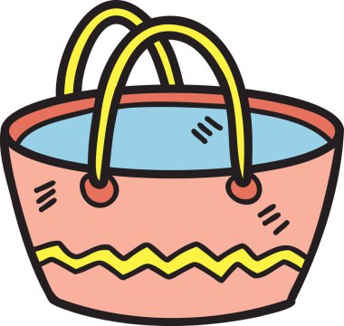 Alışveriş illüstrasyonu için el yapımı kumaş torbaları arka planda izole edildi