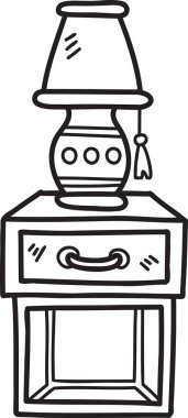 Arkaplanda el çizimi tablolar ve lambalar izole edilmiş.