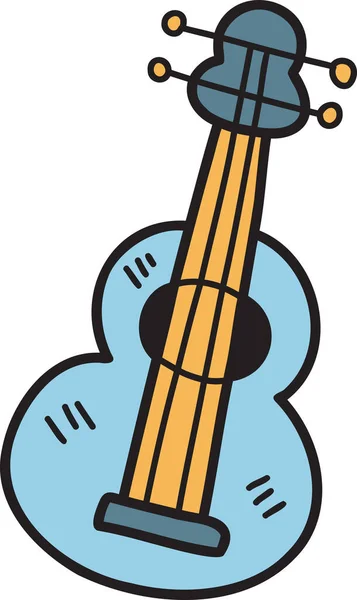 Ilustración Guitarra Acústica Dibujada Mano Aislada Sobre Fondo — Vector de stock