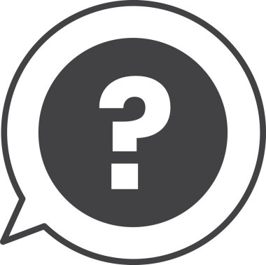 Arka planda izole edilmiş en az biçimdeki metin kutusu illüstrasyonunda şüpheli işaret