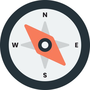 arkaplanda izole edilmiş en az biçimdeki pusula çizimi