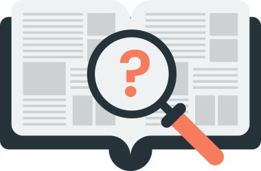 arkaplanda asgari biçimdeki kitap ve soru işareti çizimi izole edildi