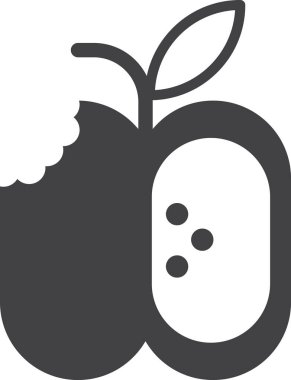 Arka planda en az izole edilmiş elma çizimi