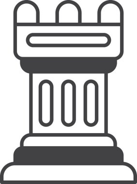 Arkaplanda asgari biçimde izole edilmiş satranç taşı illüstrasyonu