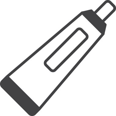 Arka planda izole edilmiş en az biçimdeki diş macunu çizimi