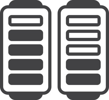 Arkaplanda asgari biçimdeki pil çizimi izole edildi