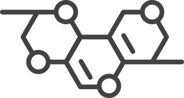 Arka planda izole edilmiş minimal biçimde moleküller ve atomlar çizimi