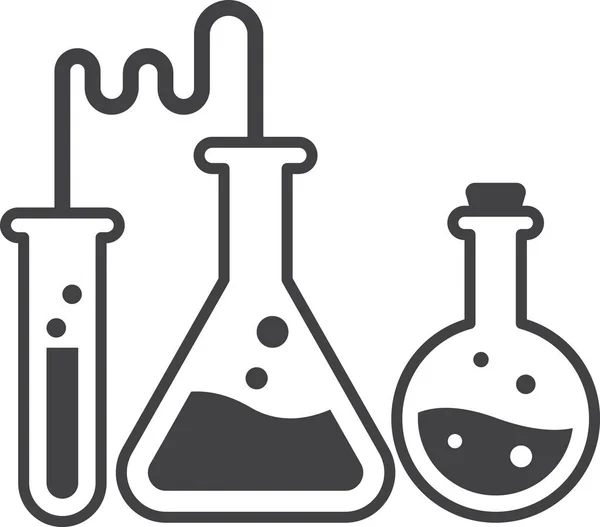 Хімічні Експерименти Ілюстрація Пробірки Мінімальному Стилі Ізольовані Фоні — стоковий вектор
