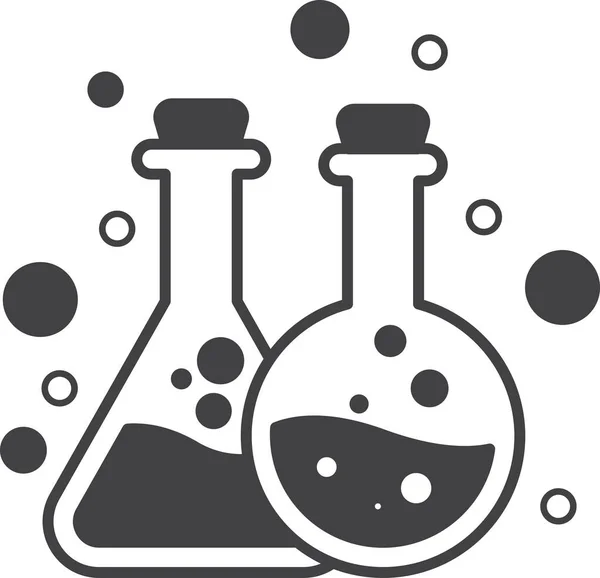 Хімічні Експерименти Ілюстрація Пробірки Мінімальному Стилі Ізольовані Фоні — стоковий вектор