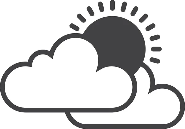 Zon Wolken Illustratie Minimale Stijl Geïsoleerd Achtergrond — Stockvector
