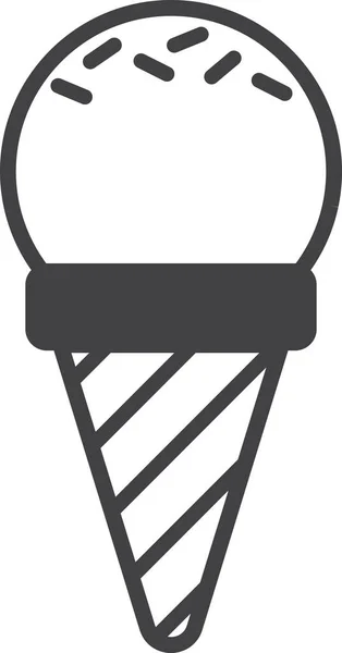 Ice Cream Cone Illustration Minimal Style Isolated Background — Stock Vector