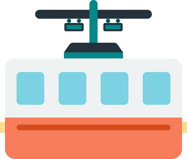 Illustration Tramway Dans Style Minimal Isolé Sur Fond — Image vectorielle