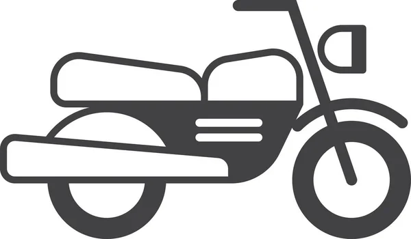 Vintage Motorcykel Illustration Minimal Stil Isolerad Bakgrund — Stock vektor