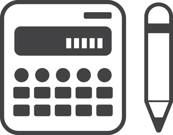 Calculator Potlood Illustratie Minimale Stijl Geïsoleerd Achtergrond — Stockvector