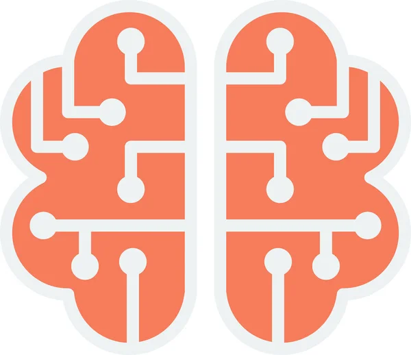Brain Circuit Board Illustration Minimal Style Isolated Background — Stock Vector