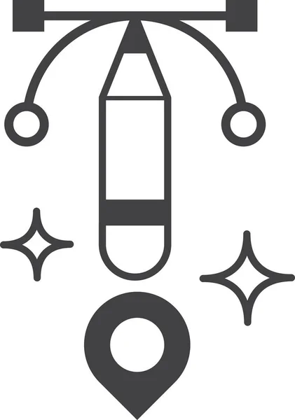 Олівець Ракетною Ілюстрацією Мінімальному Стилі Ізольований Фоні — стоковий вектор