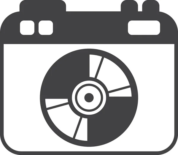 Abbildung Der Digitalkamera Minimalen Stil Isoliert Auf Dem Hintergrund — Stockvektor