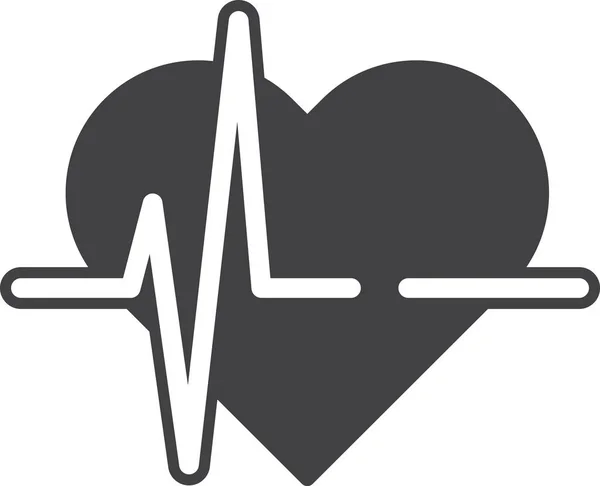 Heart Pulse Illustration Minimal Style Isolated Background — Stock Vector