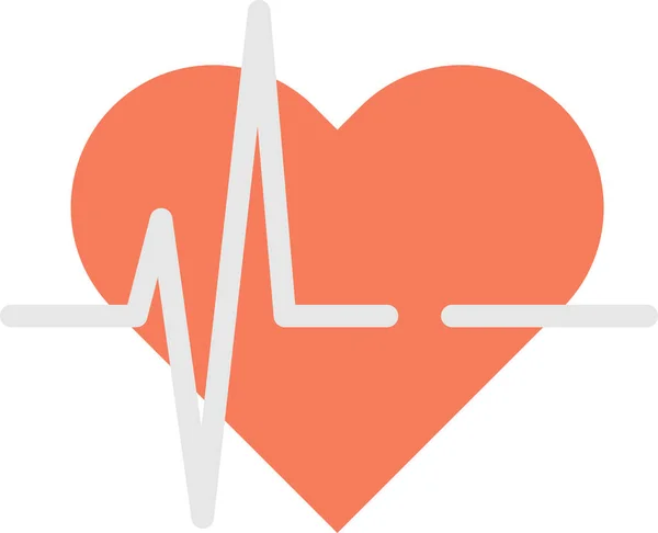 Kalp Nabız Illüstrasyonu Arka Planda Düzeyde Izole Edilmiş — Stok Vektör