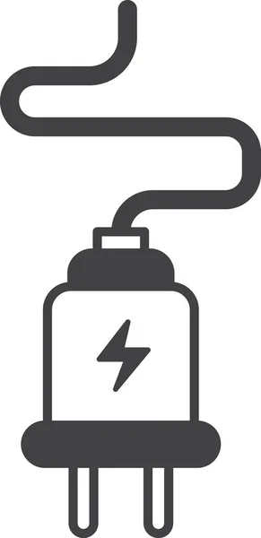 Power Plug Illusztráció Minimális Stílusban Elszigetelt Háttér — Stock Vector