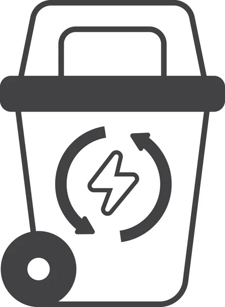 Ilustração Lixo Energia Estilo Mínimo Isolado Fundo —  Vetores de Stock