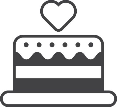 düğün pastası illüstrasyonu arka planda asgari düzeyde izole edilmiş