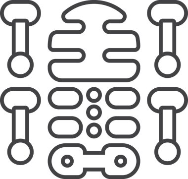 Arka planda en az izole edilmiş X ışınları ve kemik çizimi