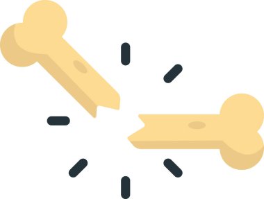 Arka planda izole edilmiş kırık kemik çizimi