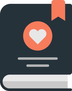 arkaplanda asgari biçimde izole edilmiş kitap ve kalp çizimi